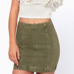 Free People Army Green Skirt